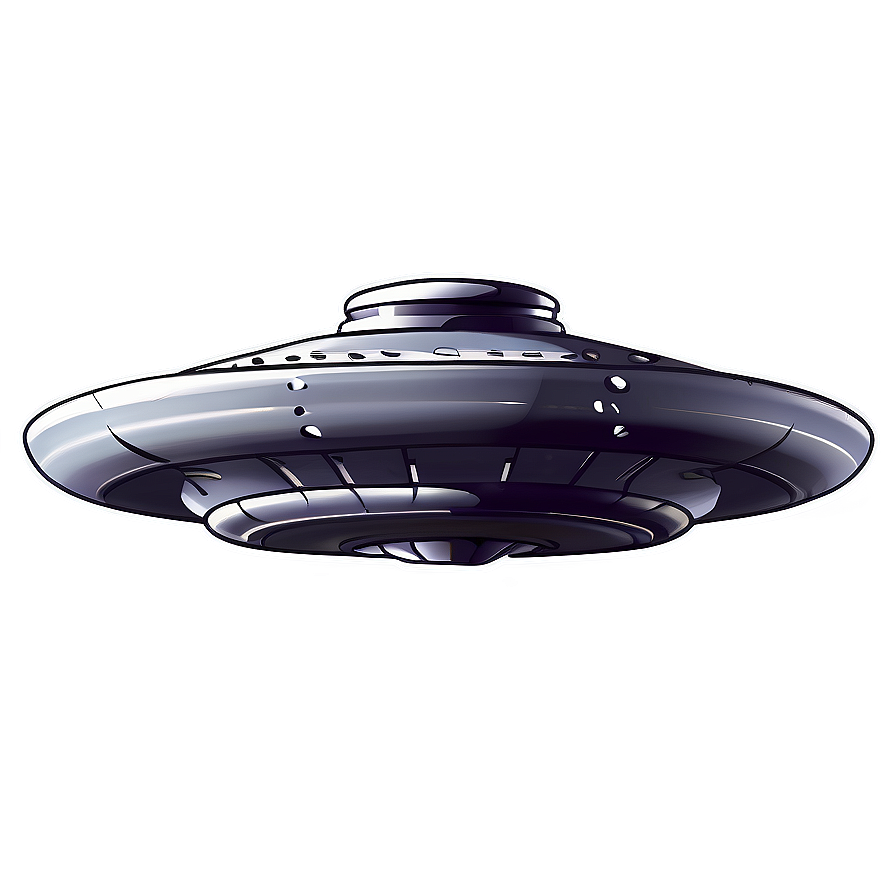 Isolated Flying Saucer Silhouette Png 17