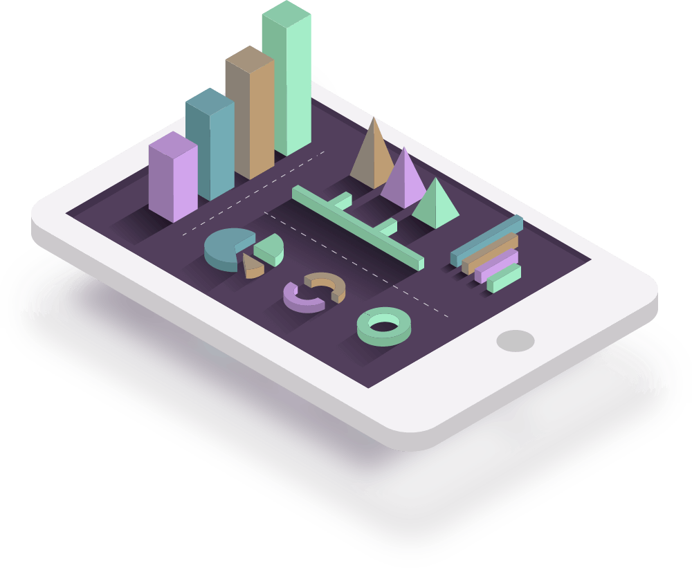 Isometric Digital Marketing Concept PNG with transparent background