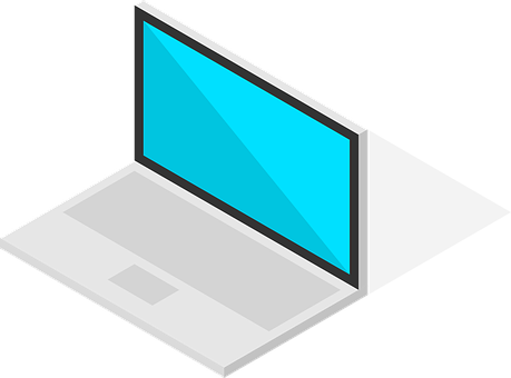 Isometric Laptop Illustration PNG with transparent background
