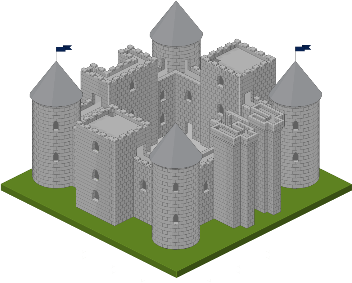 Isometric Medieval Castle3 D Model