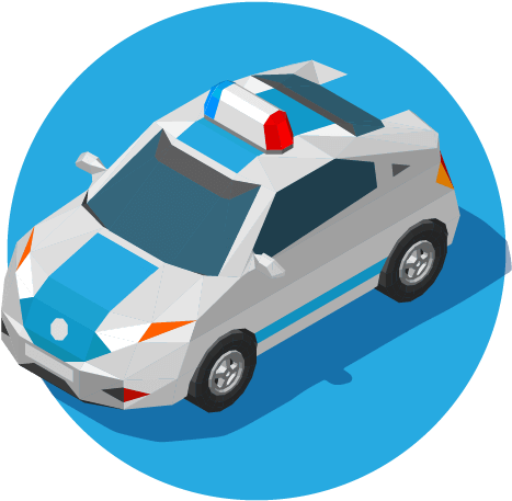 Isometric Police Car Illustration