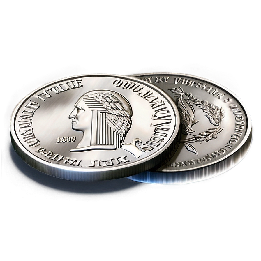 Isometric Silver Coin Png Euf