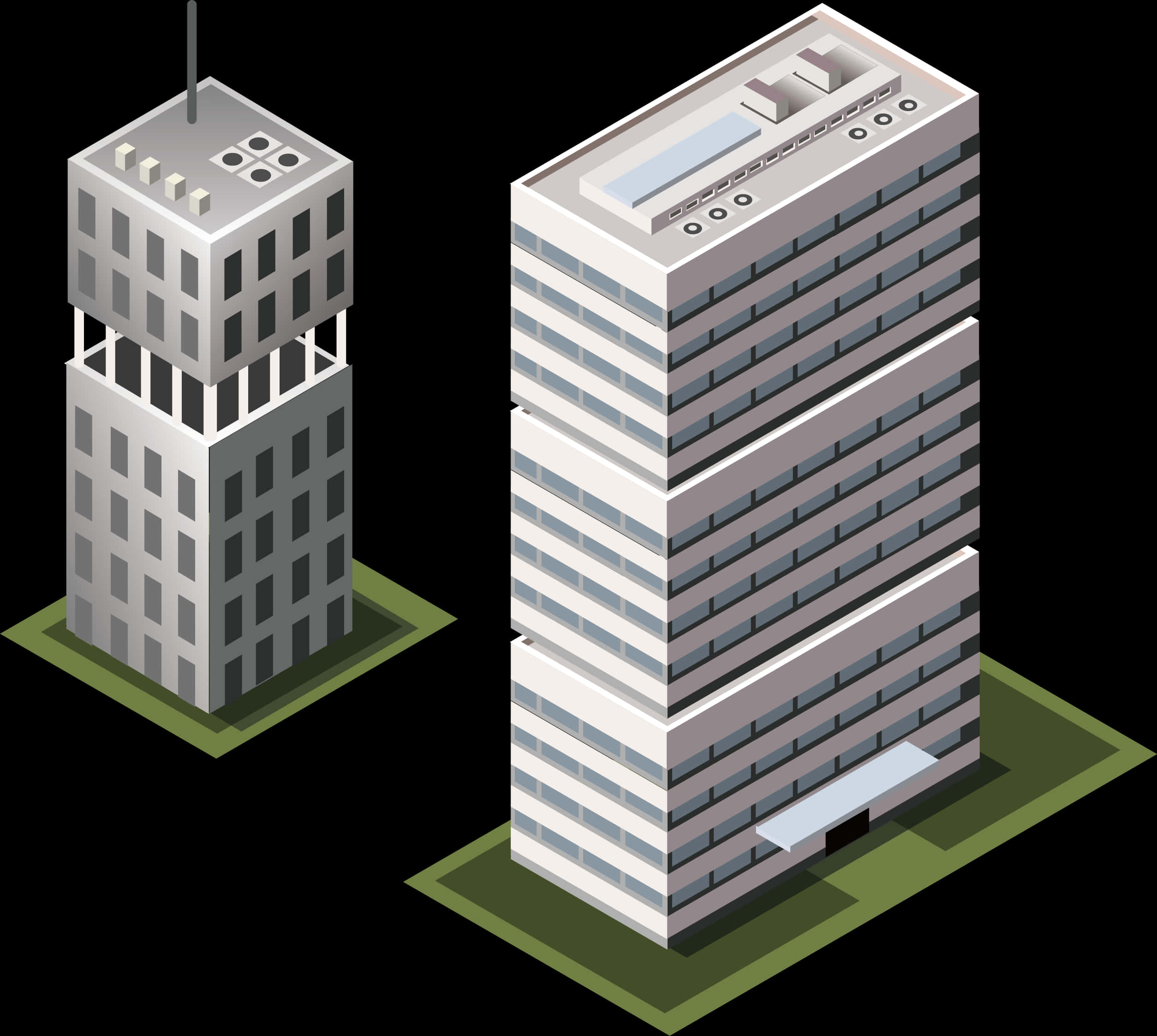 Isometric Skyscrapers Illustration PNG image with a transparent background, free high-resolution download