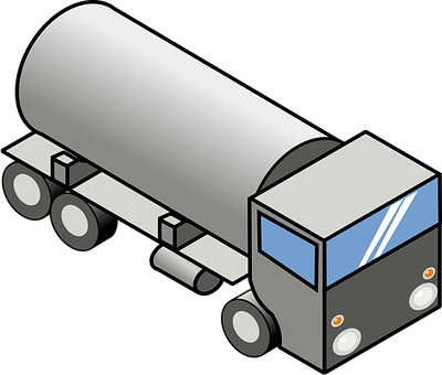 Isometric Tanker Truck Illustration PNG with transparent background