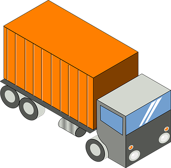 Isometric Truck Illustration PNG with transparent background