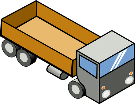 Isometric Truck Illustration PNG with transparent background