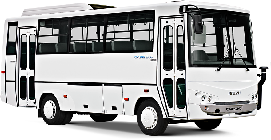 Isuzu Oasis Mini Bus White Side View PNG with transparent background