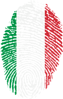 Italian Fingerprint Flag Art PNG with transparent background