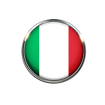 Italian Flag Button Graphic PNG with transparent background