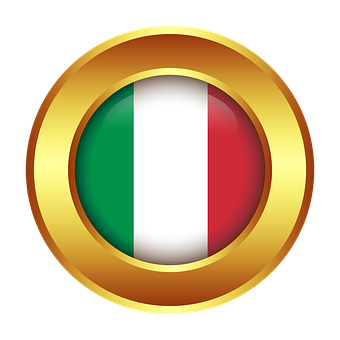 Italian_ Flag_ In_ Golden_ Circle PNG with transparent background