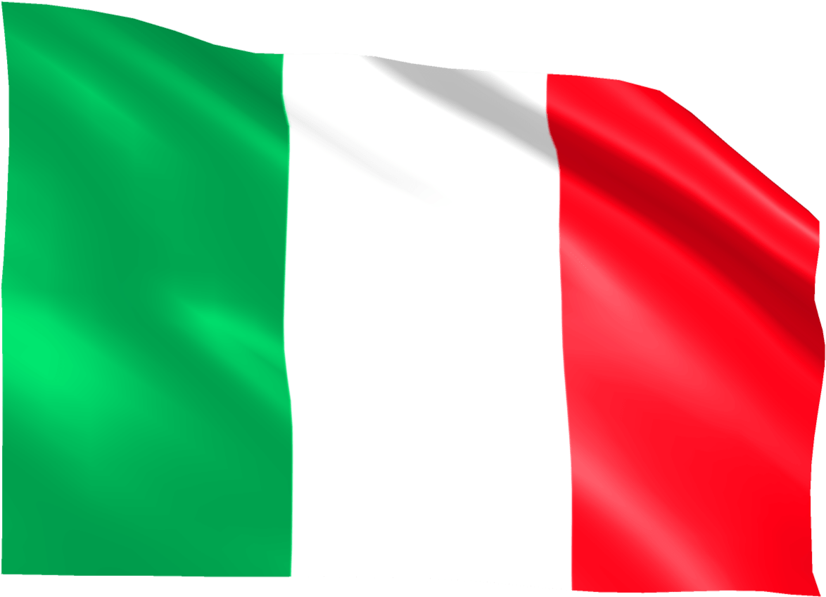 Italian Flag Waving PNG with transparent background