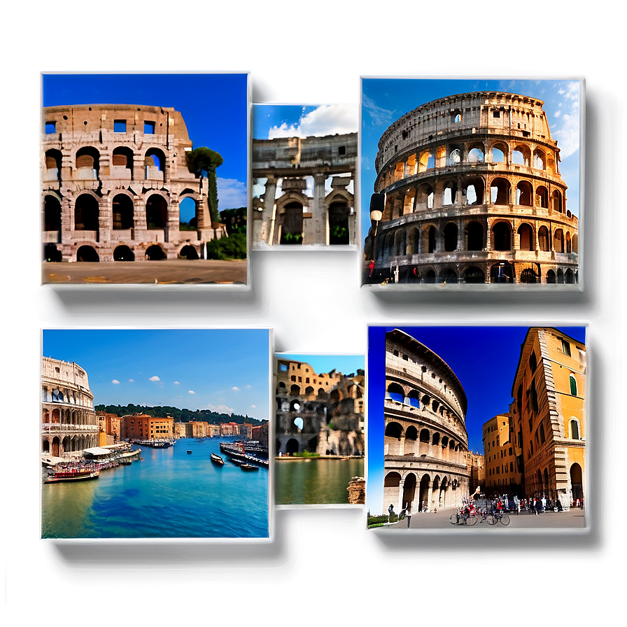 Italy Landmarks Collage PNG 05212024 PNG with transparent background