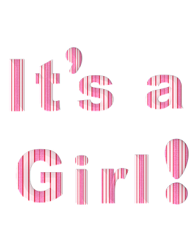 Its A Girl Announcement PNG with transparent background