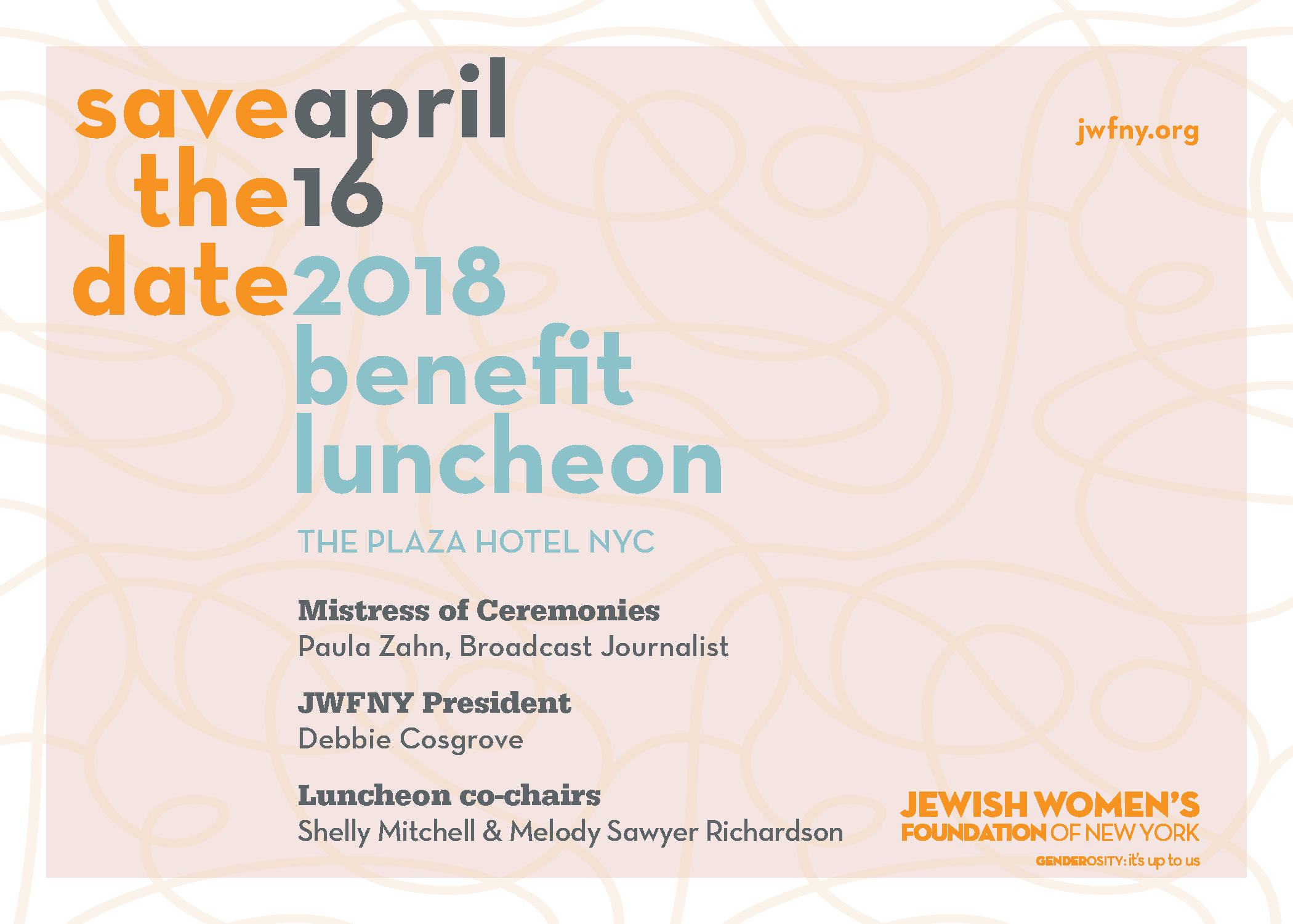J W F N Y2018 Benefit Luncheon Invitation PNG with transparent background