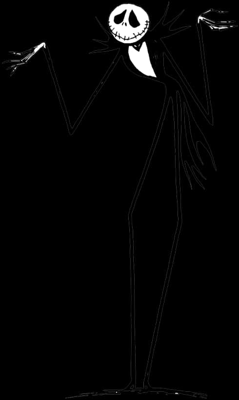 Jack Skellington Standing Pose PNG with transparent background