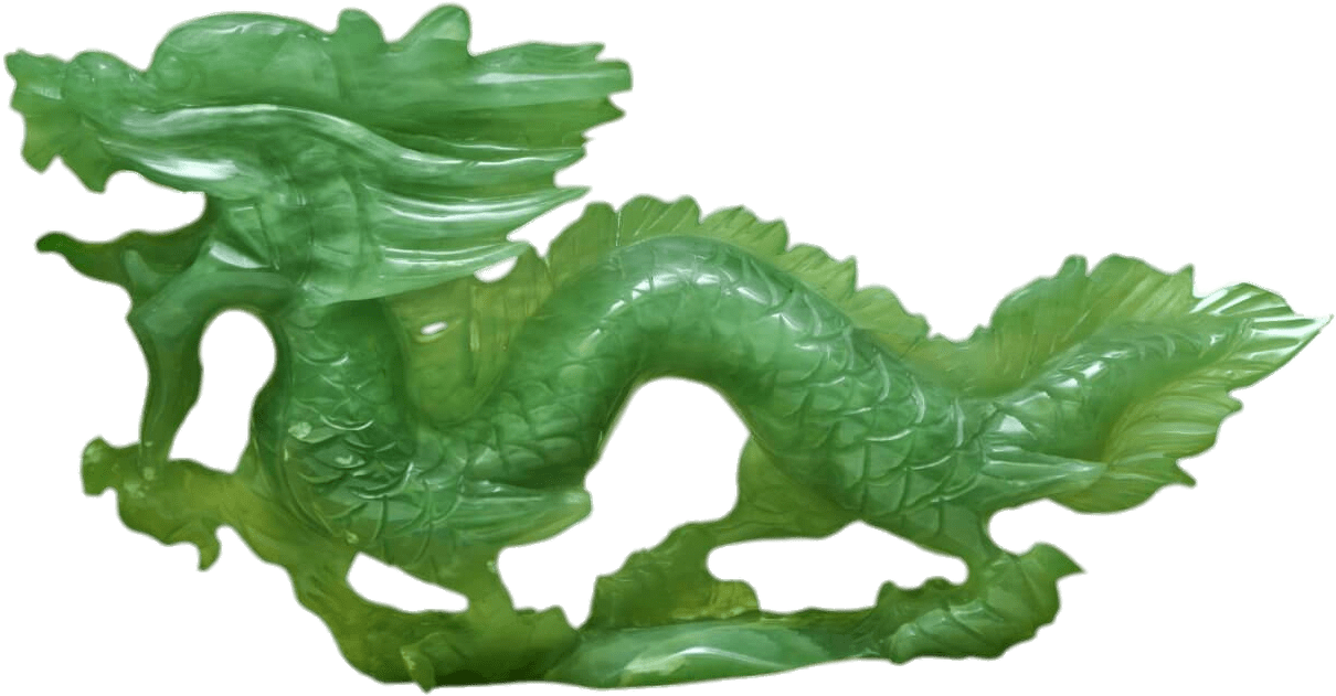 Jade Dragon Sculpture PNG with transparent background