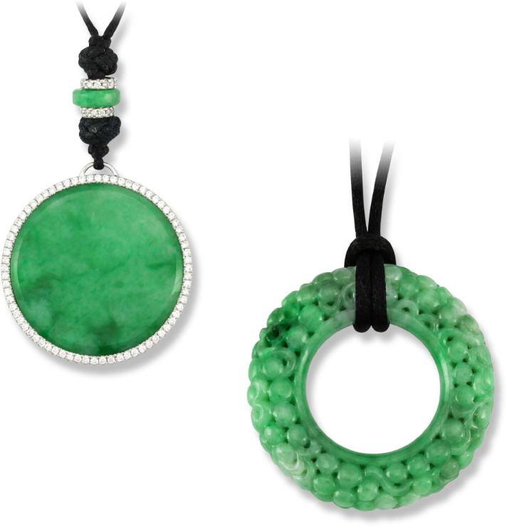 Jade Pendantand Carved Disk PNG with transparent background