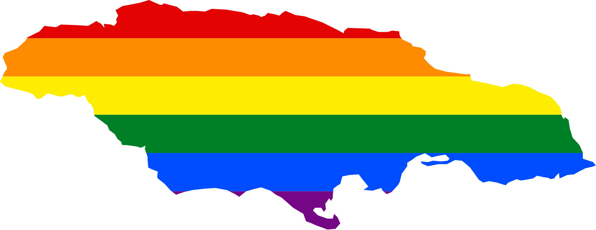 Lgbt Flag Map Of Jamaica - West Indies Flag Map, HD Png Download PNG with transparent background