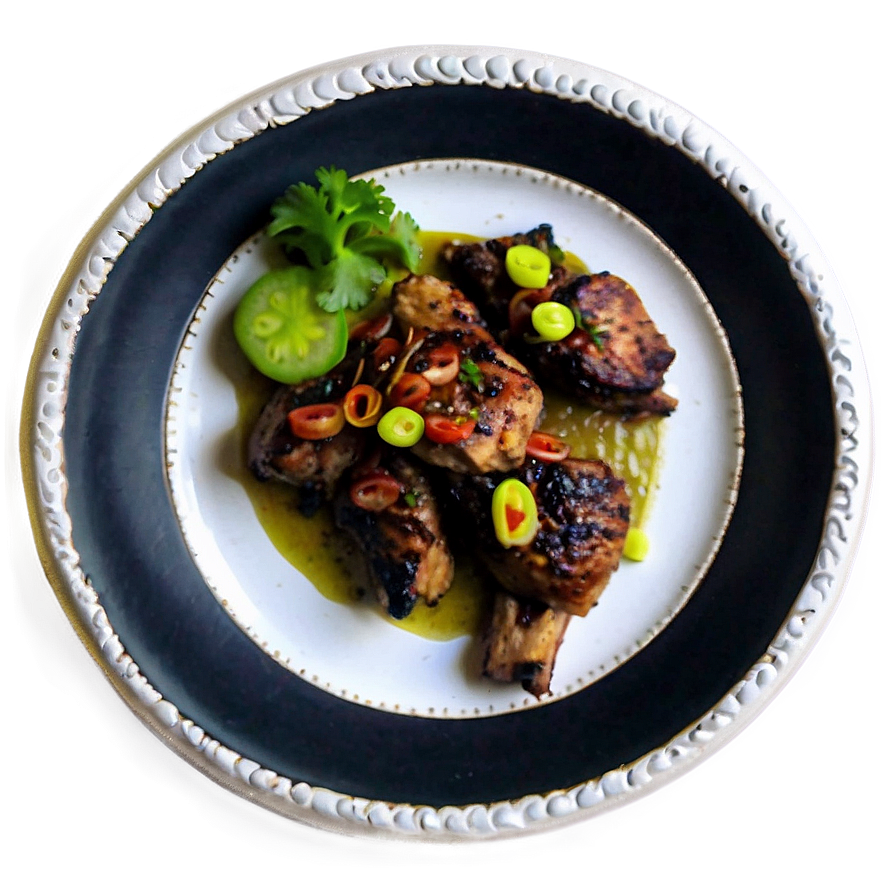 Jamaican Jerk Chicken Dish PNG 06112024 PNG with transparent background