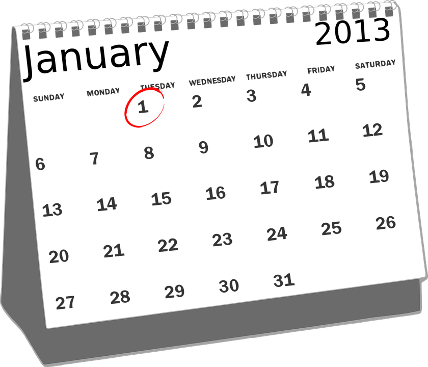 January2013 Calendar Clipart