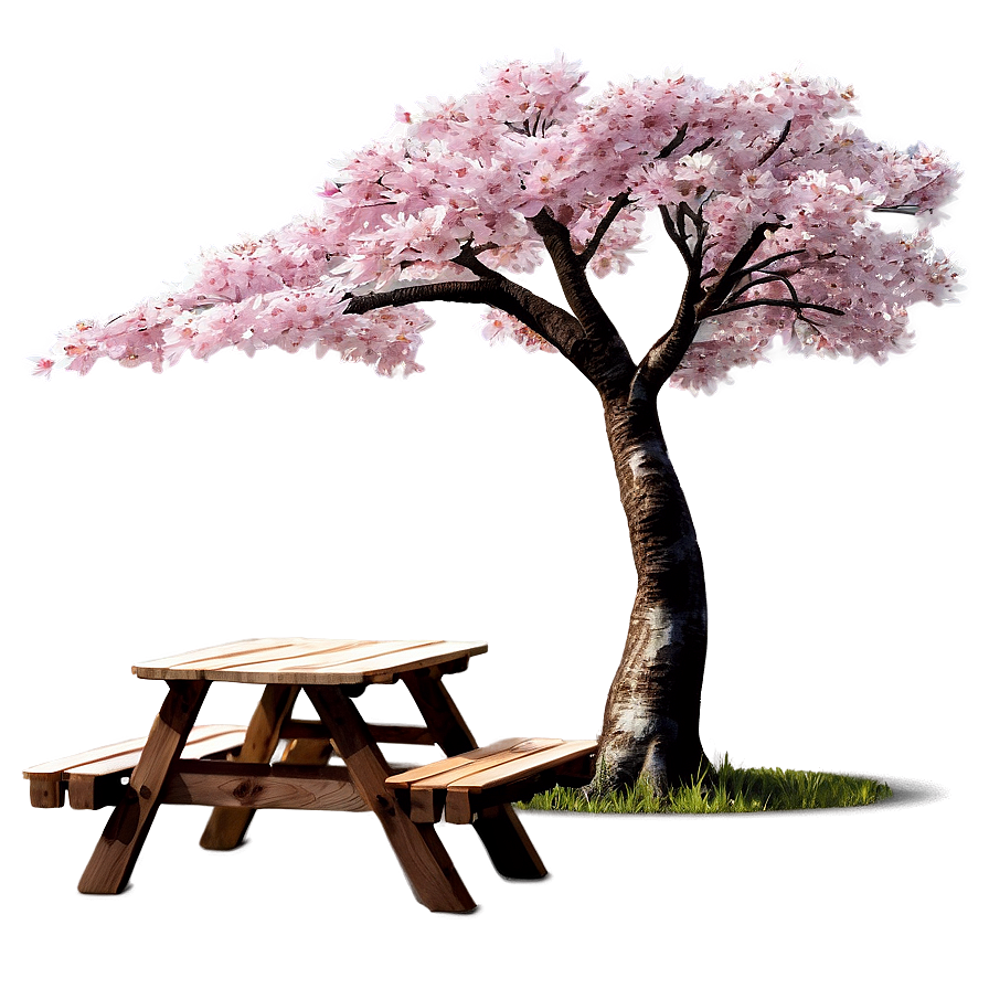 Japan Cherry Blossom Picnic Scene Png Eaw