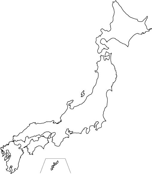Japan Outline Map PNG with transparent background