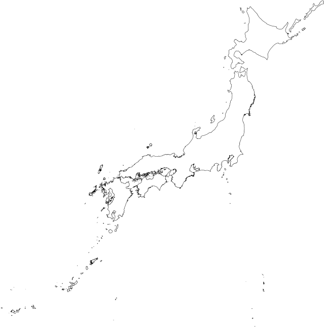 Japan Outline Map PNG with transparent background