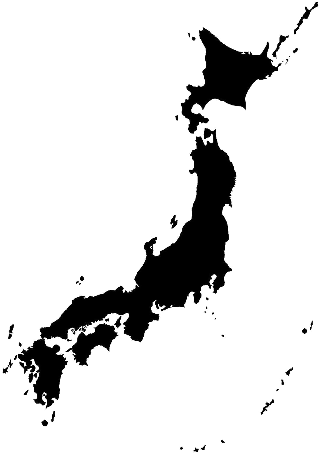 Japan Outline Map PNG with transparent background