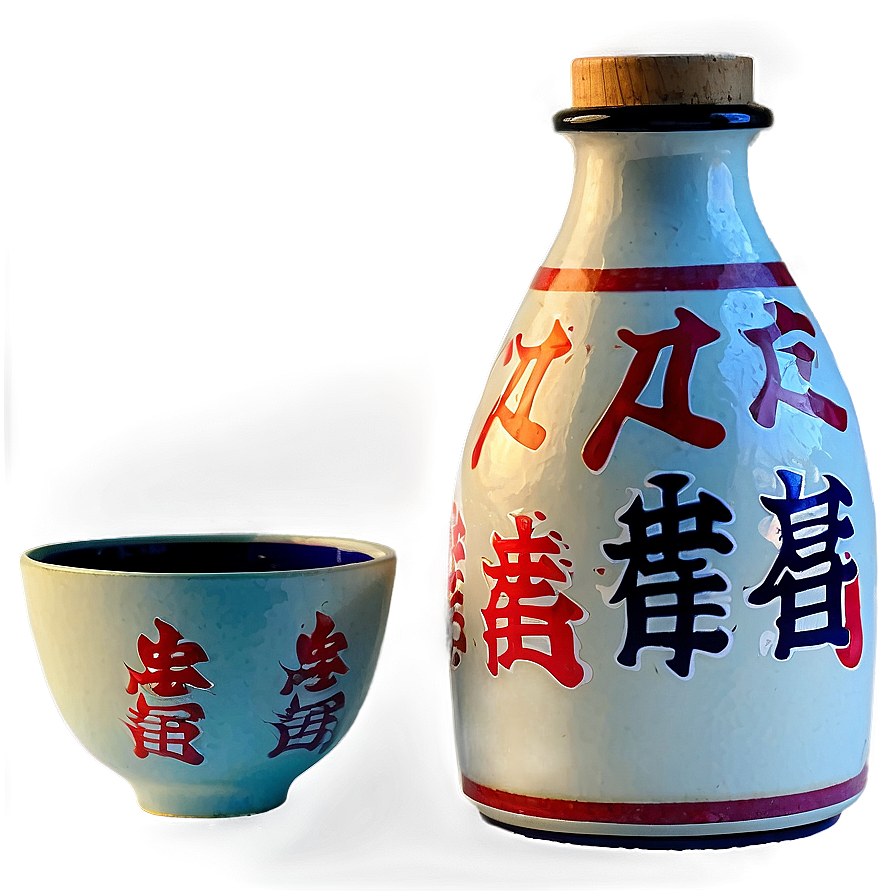 Japan Sake Bottle And Cup Png 06112024