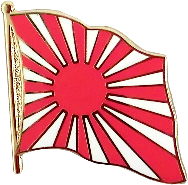 Japanese Rising Sun Flag Pin PNG with transparent background