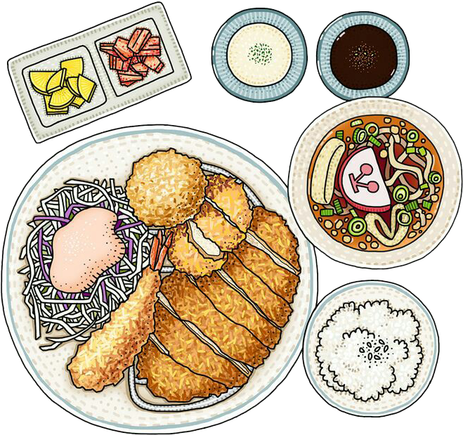 Korean Cuisine Food Drawing Watercolor Painting Illustration - Food PNG with transparent background