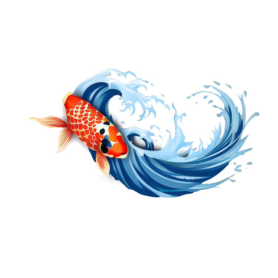 Japanese Wave And Koi Fish Png 06242024