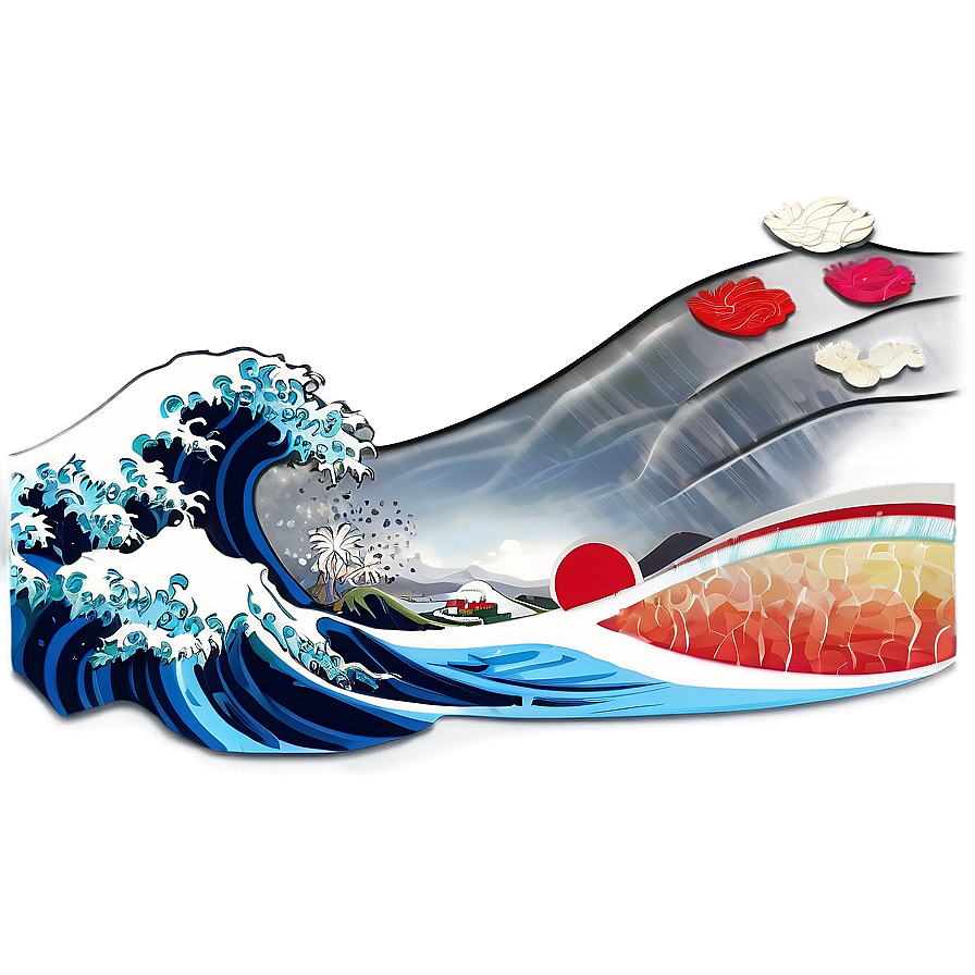 Japanese Wave Background Png 06242024