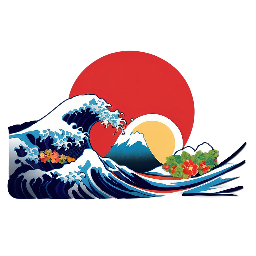 Japanese Wave Outline Png 88