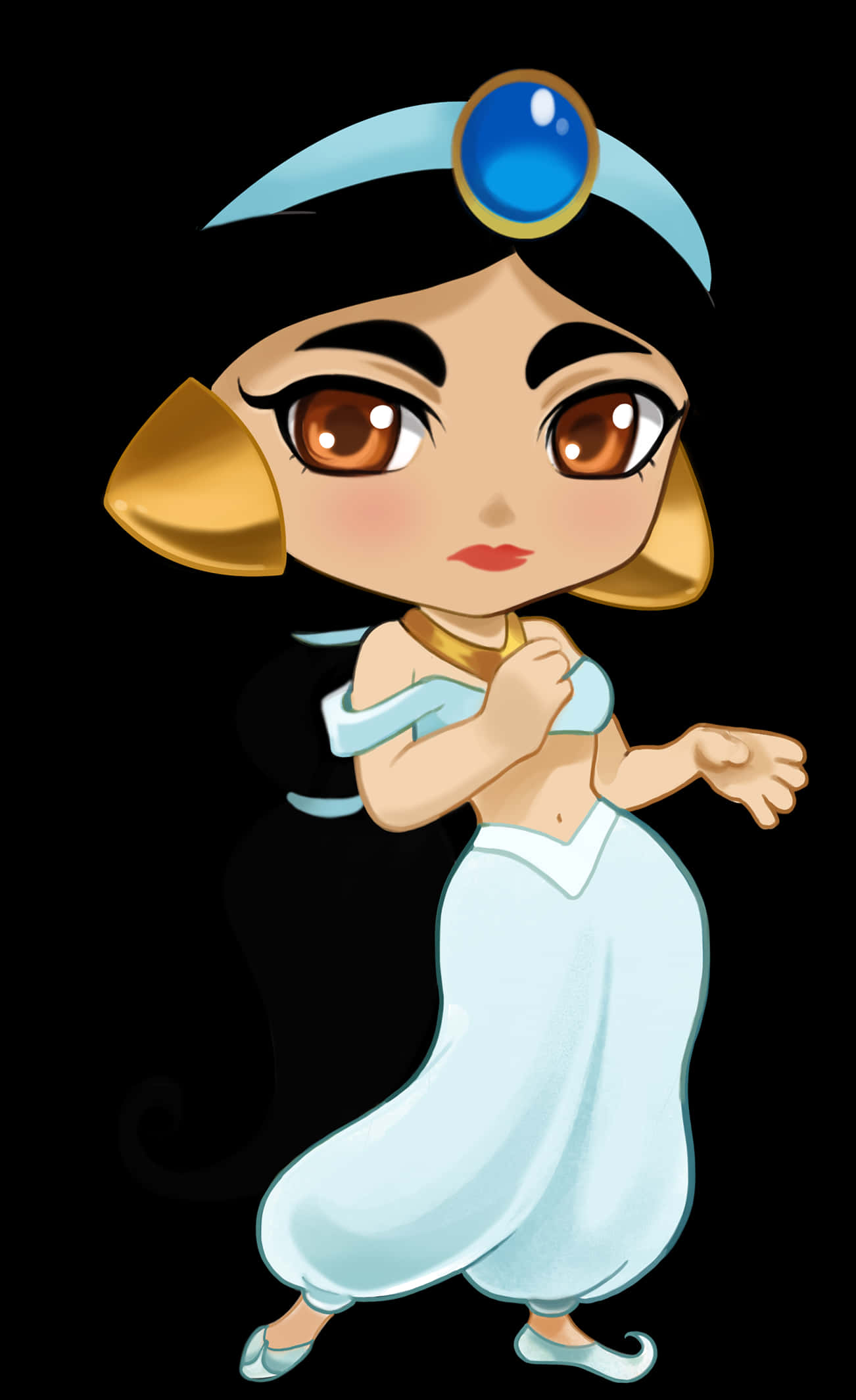 Jasmine Disney Princess Clip Art By Cathpalug On Etsy - Disney Princess Jasmine Chibi, HD Png Download PNG with transparent background
