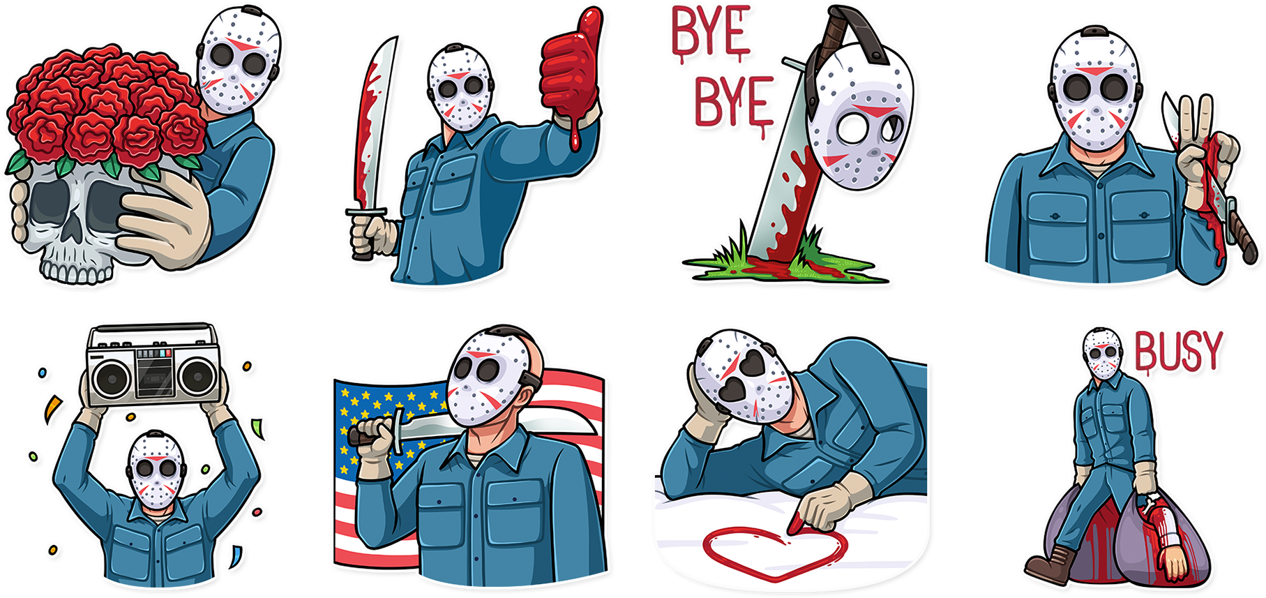 Jason Voorhees Sticker Set