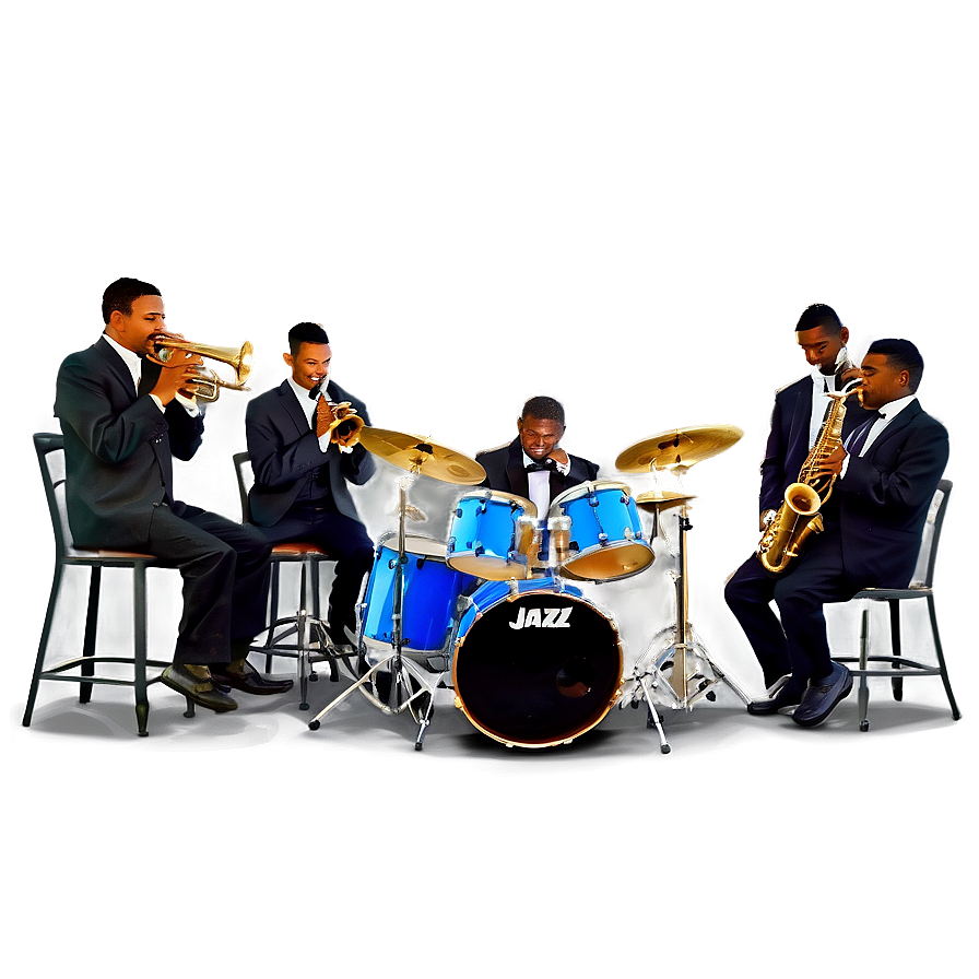 Jazz Band on Stage PNG 06122024 PNG with transparent background