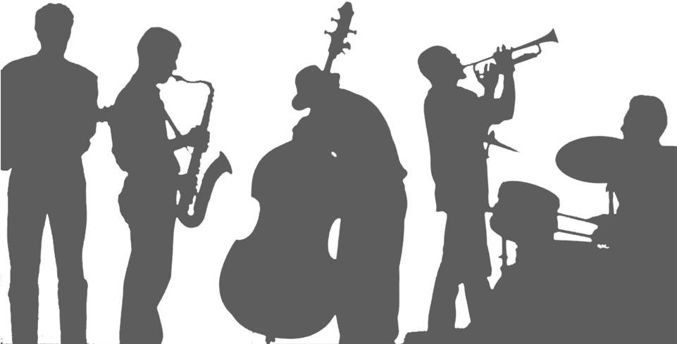 Jazz Band Silhouette Concert PNG with transparent background