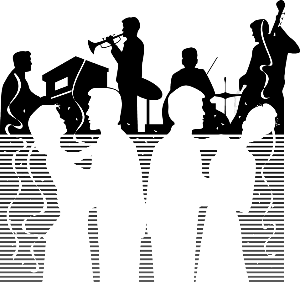 Jazz Concert Silhouette PNG with transparent background