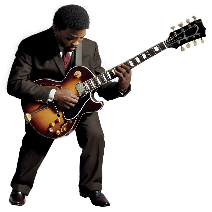 Jazz Guitar Player PNG cst PNG with transparent background