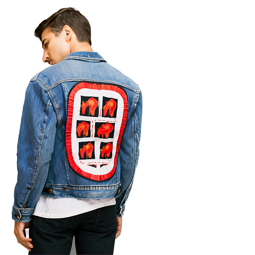 Jean Jacket With Patches Png Arw29