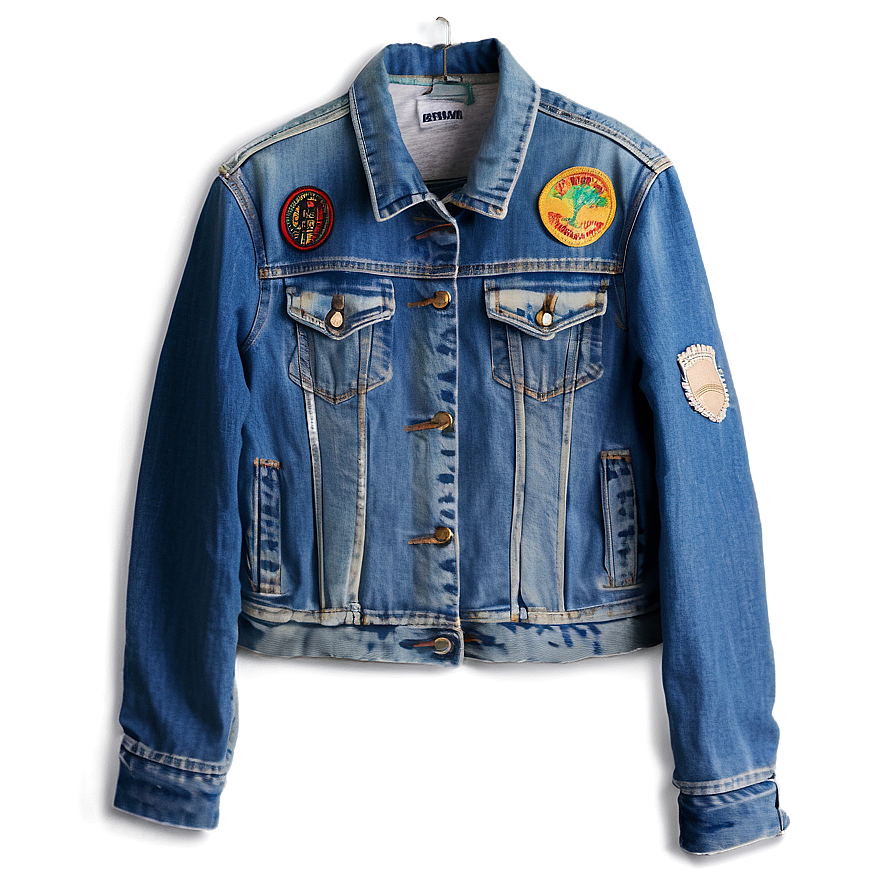 Jean Jacket With Patches Png Bjx40