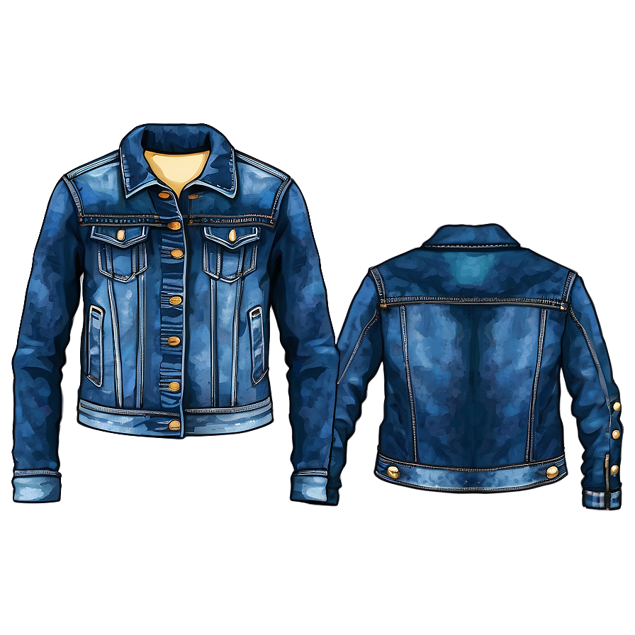 Jean Jacket With Pleats Png 06132024