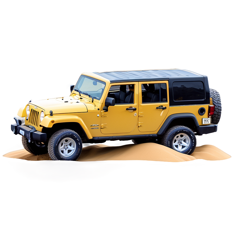 Jeep On Golden Sand Dunes Png Ron