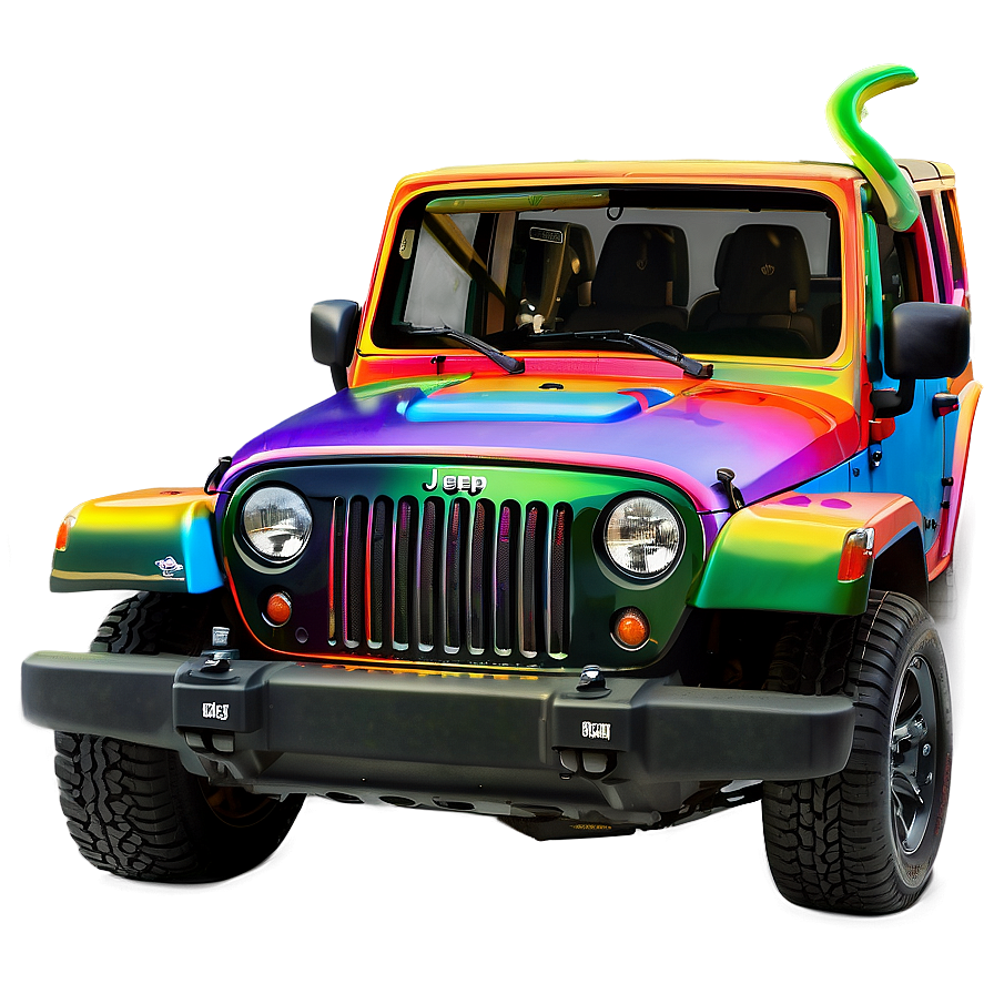 Jeep Wave Colorful Artwork Png 18