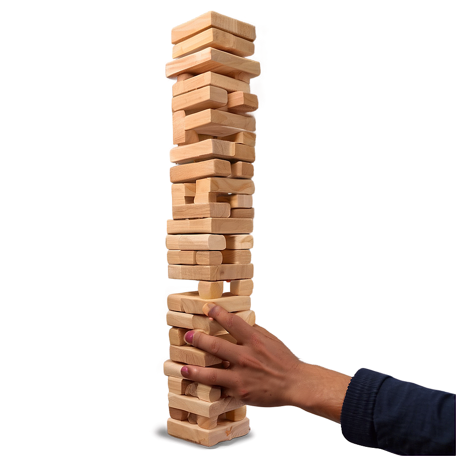 Jenga Tower Mid-game Png 06112024