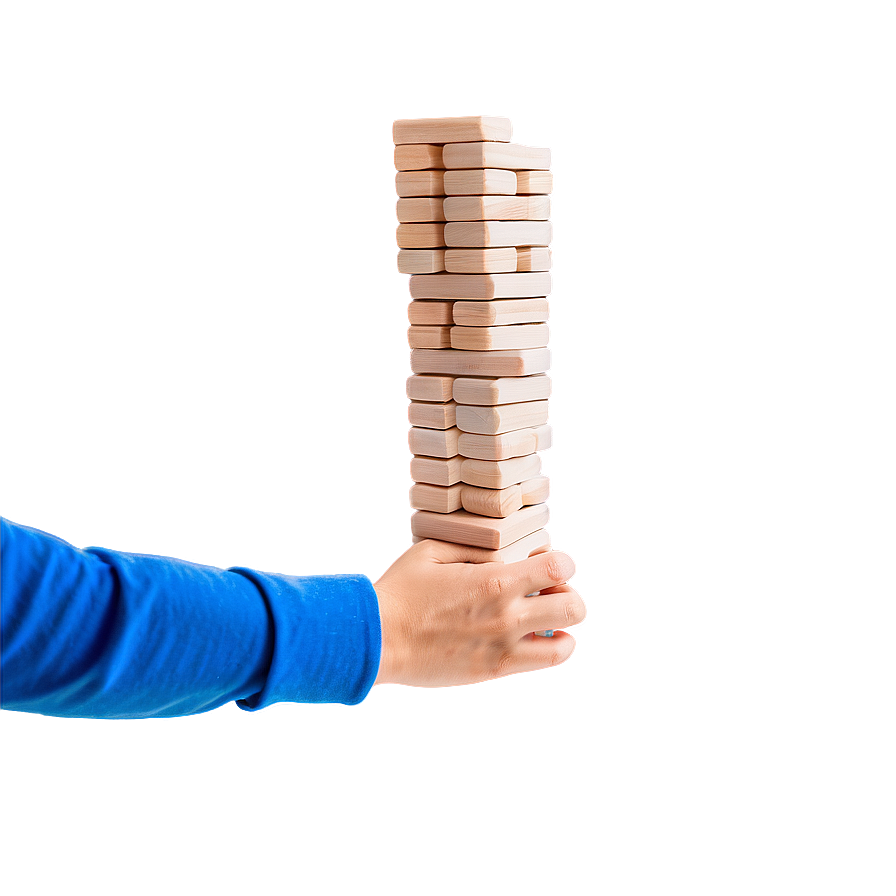 Jenga Tower With Hand Png 97