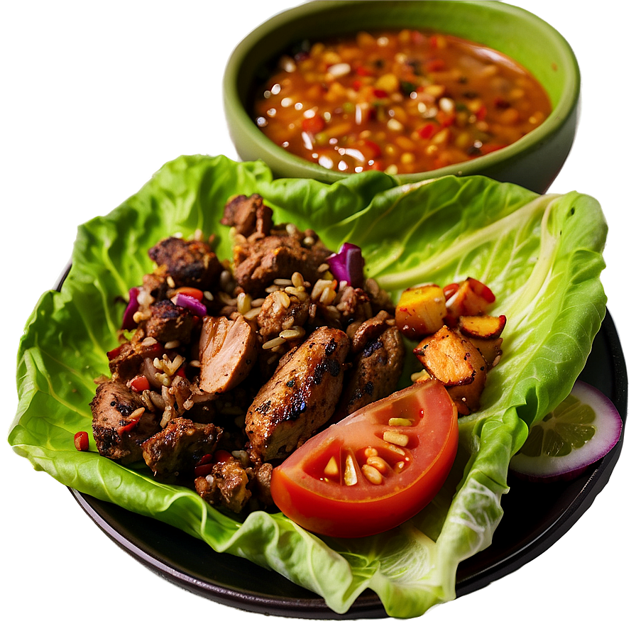 Jerk Chicken Lettuce Wraps Png Thf2