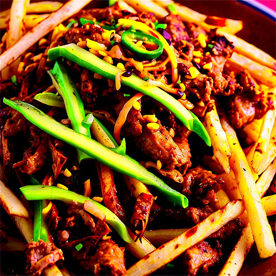 Jerk Chicken Loaded Fries Png 32