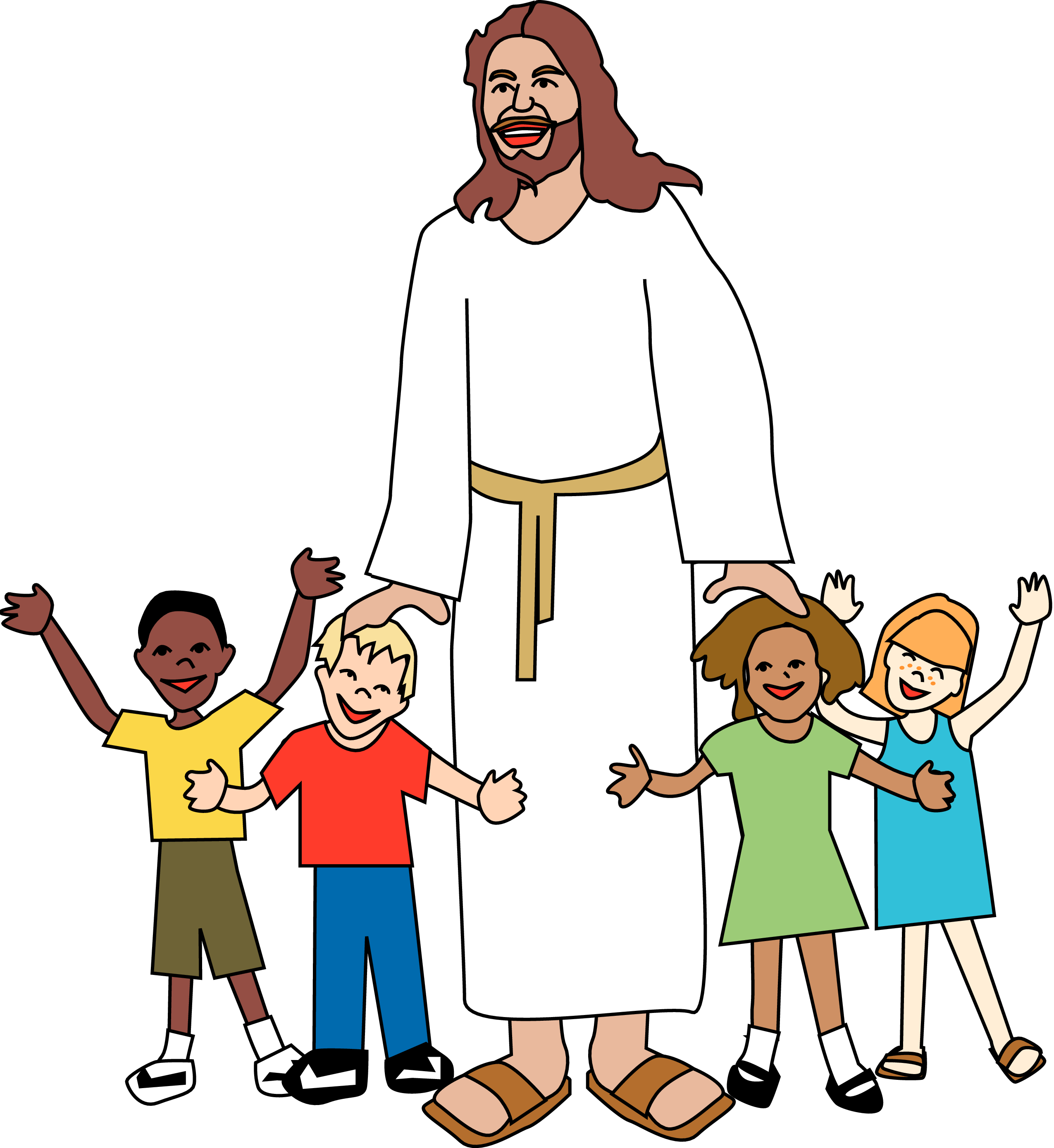 Sunday School Jesus Clip Art Merry Christmas Amp Happy - Kids In Church Clipart, HD Png Download PNG with transparent background